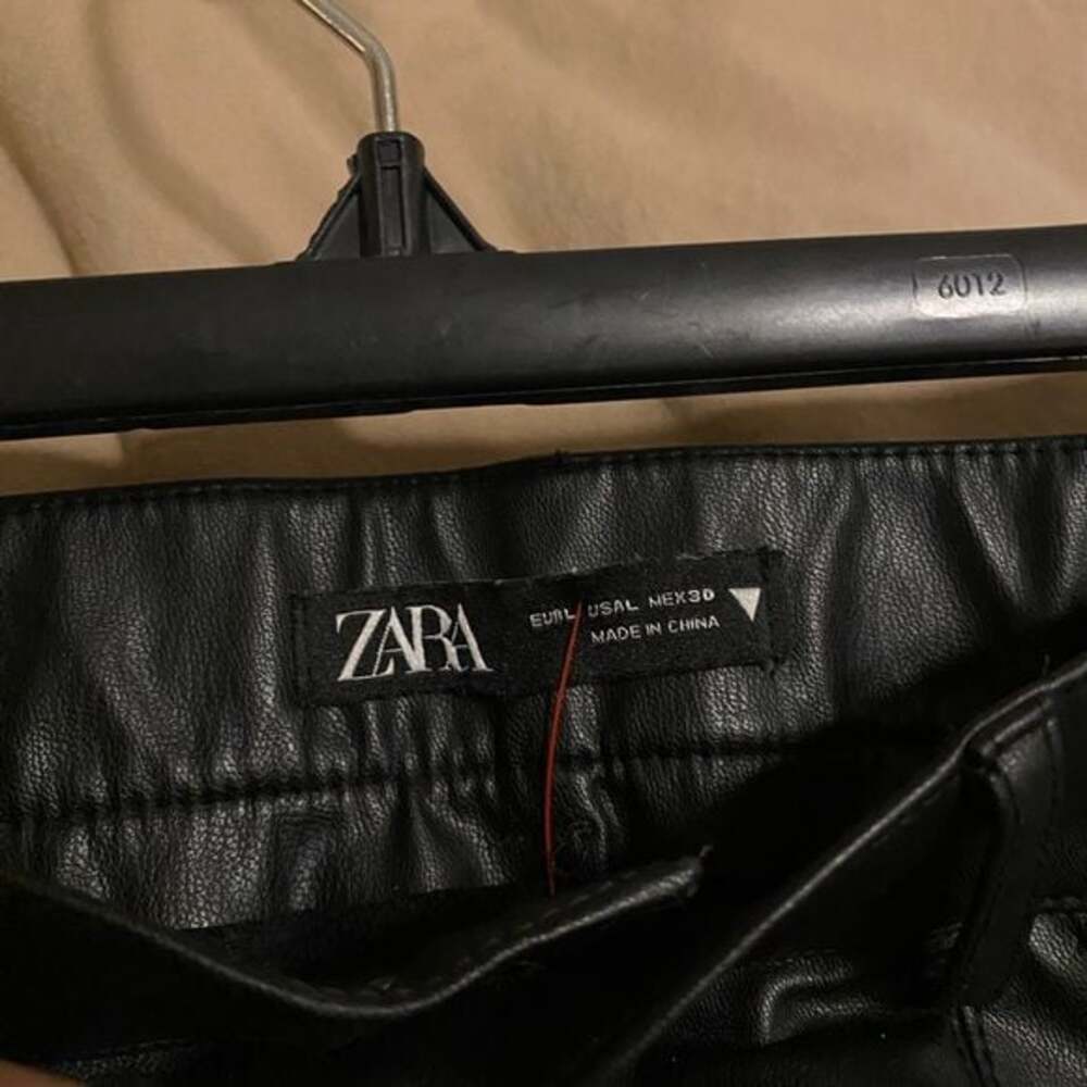 Zara Jet Black Leather Trousers